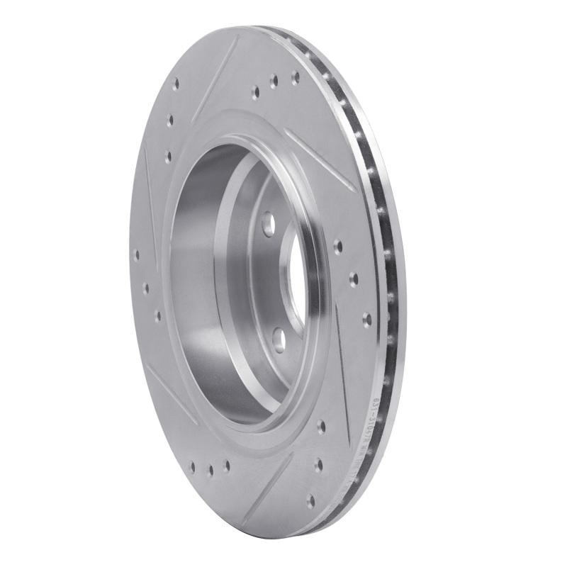 BMW 323I Brake Rotor (1) - Rear Right - R1 Concepts - Drilled & Slotted - Silver - `99-`06